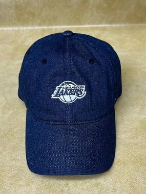 Mitchell & Ness Navy Los Angeles Lakers Denim Cap Dad Hat Strapback New